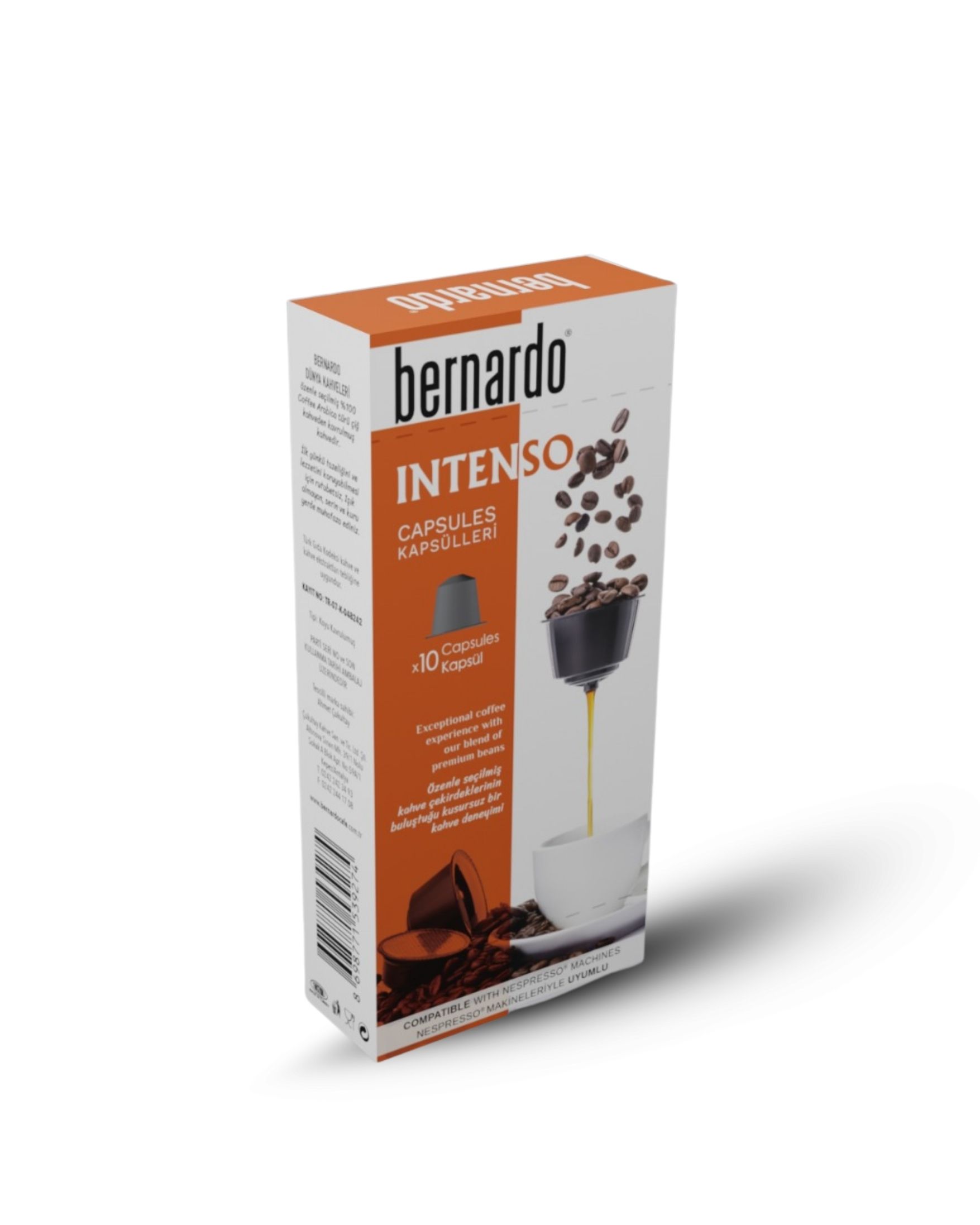 Bernardo Intenso 10’lu Kapsül Kahve – Nespresso® Uyumlu Yoğun ve Güçlü Espresso